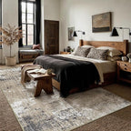 PureCozy 8x10 Abstract Area Rug Brown Washable Modern Neutral Living Room - Image 3