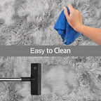 Tie Dye Grey Fluffy Rug for Bedroom 4x6ft Soft Shag Area Rug Mat Bedside Throw - Image 7
