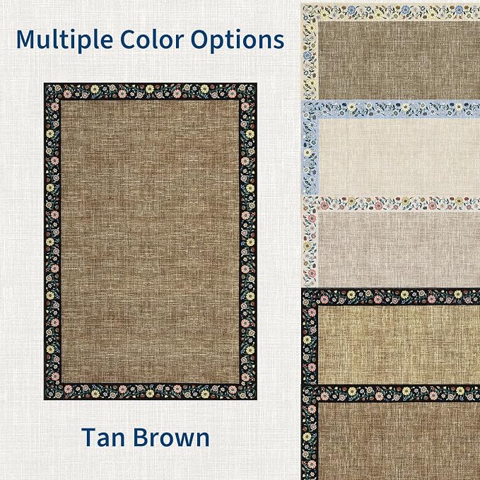 GarveeHome Washable Rugs for Living ROM 8 x 10 Large Area Rug Farmhouse Floral - Image 8