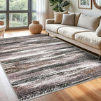 Lansny Modern Abstract 6x9 Machine Washable Living Room Rug Non-Slip Soft by lansny