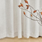MYSKY HOME Linen Curtains for Sliding Glass Door, Back Tab Semi Sheer Curtain - Image 5
