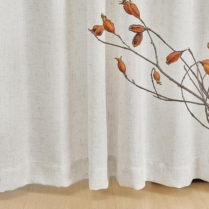 MYSKY HOME Boho Curtains 72 Inch Length, Linen Blend Drapes - Image 5