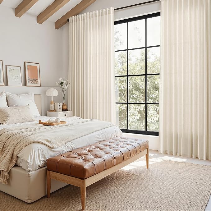 Linen Curtains for Living Room 72 Inches Long Modern Farmhouse Decor Light - Image 8