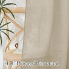 RYB HOME Linen Curtains 63 inch Length - Image 4