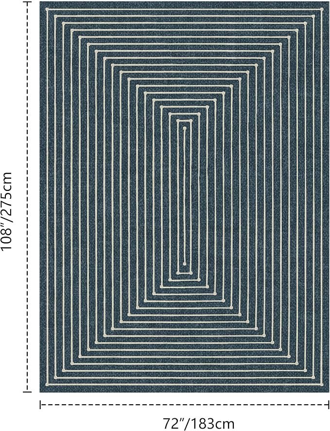 Latte&Fog 6x9 Area Rugs for Living Room Bedroom, Boho Non Slip Low Pile Carpet - Image 2
