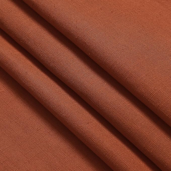 Terracotta Linen Textured 96 Inch Curtains 2 Panel Set Back Tab Rod Pocket - Image 5