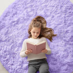 OLANLY Light Purple Round Rugs for Bedroom by OLANLY