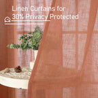 LAMIT 48 Inch Short Window Linen Curtains, Light Filtering Panels Back Tab and - Image 5