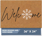 Barnyard Designs Natural Coco Coir Christmas Doormat by BarnyardDesigns