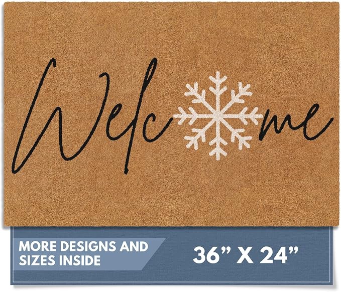 Barnyard Designs Natural Coco Coir Christmas Doormat by BarnyardDesigns
