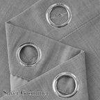 NICETOWN Faux Linen Light Grey Blackout Curtains 84 inches Long - Image 2