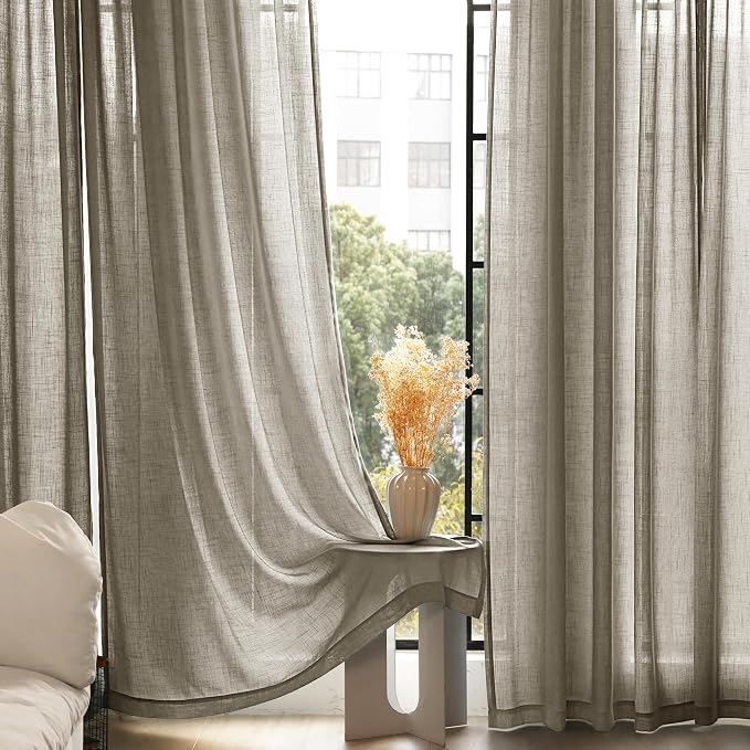 Taupe Linen Curtains 84 inches Long - Image 4