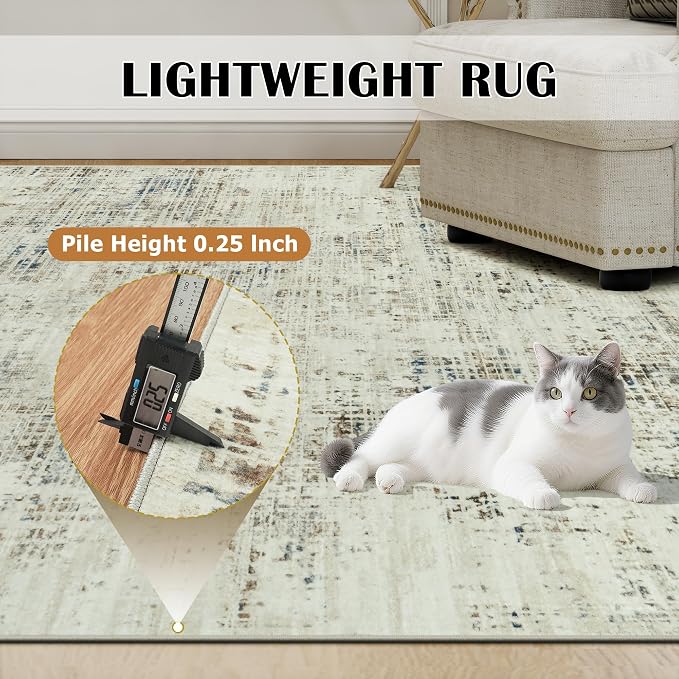 9x12 Area Rugs for Living Room Washable Rug: Anti-Skid Abstract Modern Living - Image 6