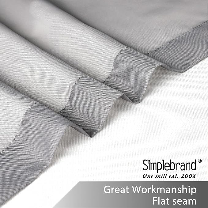 Simplebrand Grey Short Sheer Kitchen Tier Curtains 36/42 Inch Rod Pocket Cafe - Image 6