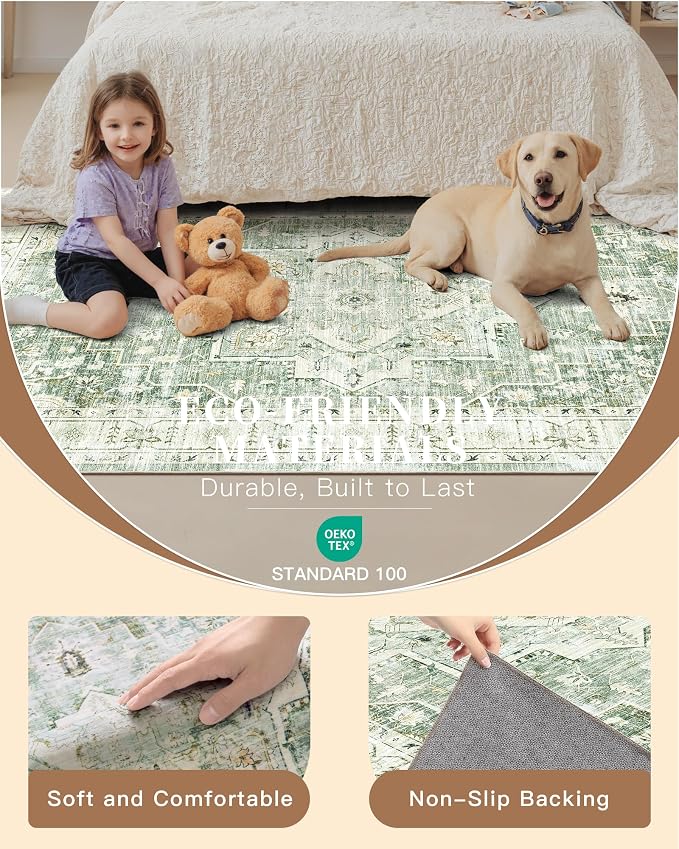 Madane Runner Rugs for Hallway 2x10 Long Washable Non-Slip Hallway Runner Rug - Image 5