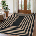 Lahome Enfys Modern Geometric Easy Jute Outdoor Rug, 5x7 Patio Living Room Rug by Lahome