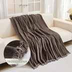MYSKY HOME Boho Couch Cover Chocolate Sofa Covers - Image 4