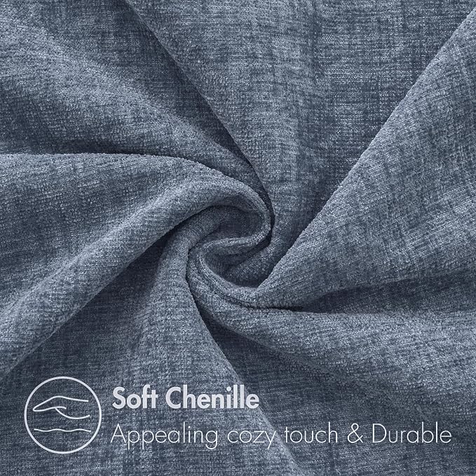 MIULEE Pack of 2 Couch Throw Pillow Covers 20x20 Inch Soft Dark Grey Blue - Image 2