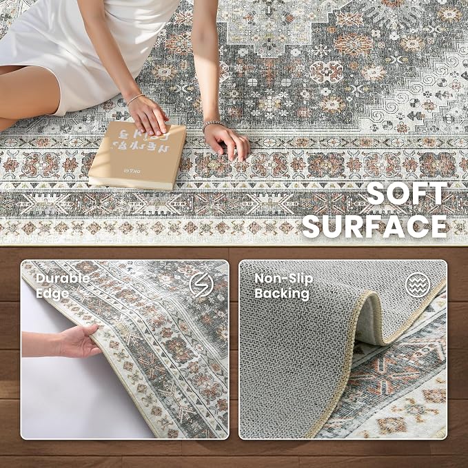 zesthome 6x9 Area Rug, Super Soft Washable Rugs - Image 6