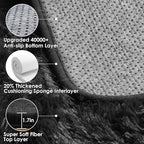 ONASAR Black Rugs for Bedroom, 3x5 Fluffy Bedside Small Area Rug, Soft Plush - Image 3
