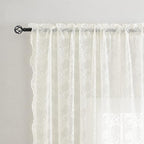 YJ YANJUN Vintage Lace Curtains 63 Inches Length- Elegant Victorian Floral - Image 2