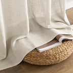 MIULEE Cream Linen Curtains 45 Inch Length 2 Panels - Image 7
