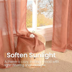 BGment Terracotta Linen Curtains - Image 4