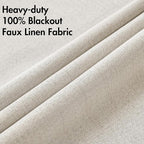 MIULEE Linen Blackout Curtains for Bedroom Thermal Insulated Birch Grommet Room - Image 5