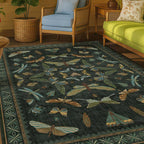 Dark Green Area Rugs 5x7 for Living Room by HazoHaus