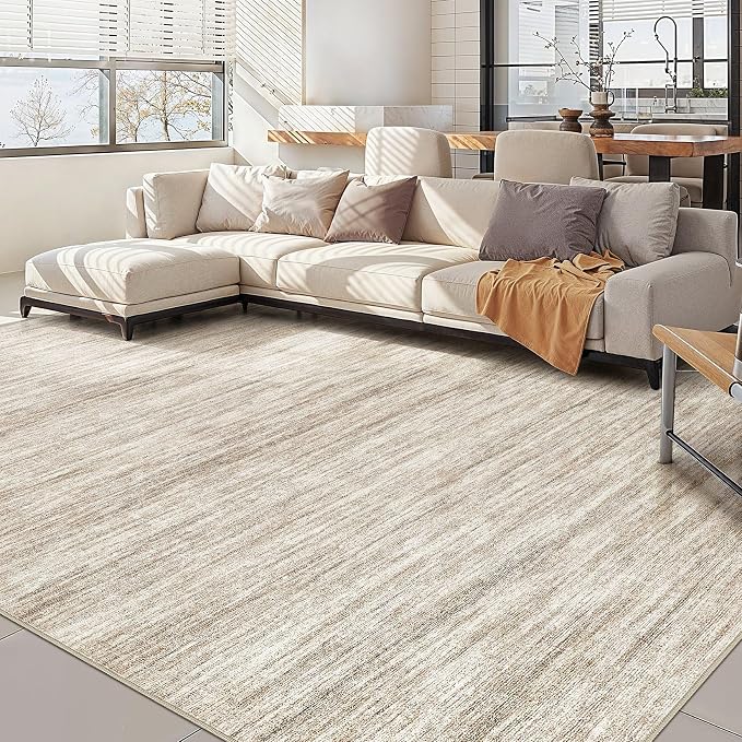 Nakagishi 10x14 Area Rugs Living Room: Washable Large Vintage Rug Neutral by NakagishiAreaRug