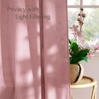 NICETOWN Thick Linen Pink Curtains - Image 3