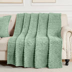 50x70 Inch Green Throw Blanket by Unknown