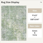 9x12 Area Rugs for Living Room, Non-Slip Machine Washable Vintage Rugs - Image 5