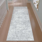 PureCozy 2x8 Runner Rug Washable Vintage Indoor Hallway Carpet Non Slip Grey - Image 5