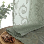 OWENIE Sage Green Sheer Curtains 63 inch Length - Image 4