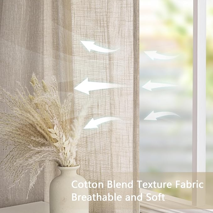 MYSKY HOME Oatmeal French Door Curtains - Image 4