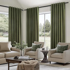 Topfinel Extra Long 132 Inch Olive Green Curtains 2 Panels Set - Image 4