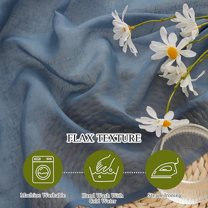 NICETOWN Flax Linen Sheer Curtains - Image 5