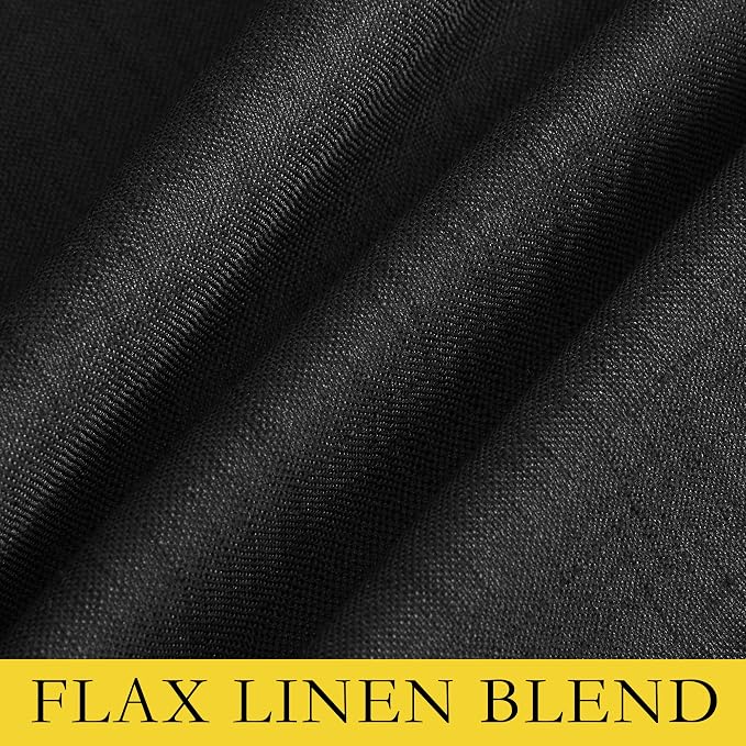 NICETOWN Black Truly Blackout Linen Blend Flax Drapes - Image 8