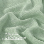 LAMIT Semi Sheer Linen Curtains 45 Inches Long, Light Filtering Panels Bronze - Image 3