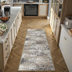 2x6 Abstract Runner Rug Brown Washable Modern Hallway Carpet Non Slip Ultra - Image 3
