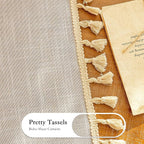 MYSKY HOME Natural Macrame Curtains 96 Inch Length - Image 4