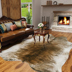 AROGAN Western Decor Faux Fur Cowhide Rug, 4.6 x 5.2 Feet Premium Animal Skin - Image 3
