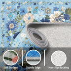 Area Rugs 9x12 Living Room Washable Rug Non Slip Floral Low Pile Large Rug - Image 2