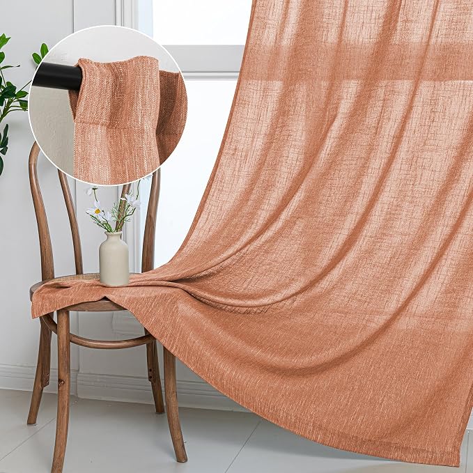 MYSKY HOME Burnt Orange Curtains - Image 9