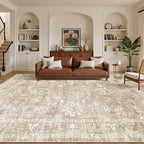 Madane 8x10 Area Rugs for Living Room, Machine Washable Vintage Natural Rug - Image 2