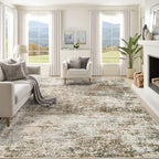 8x10 Area Rugs for Living Room, Washable Modern Abstract Large Area Rug Neutral by XLUEZ
