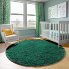 ONASAR Dark Green Round Area Rugs 6ft, Ultra Soft Bedroom Circle Rug - Image 8