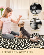 Leopard Print Rug for Living Room, Cheetah Rug 6.2x8.2 Faux Animal Print Skin - Image 3