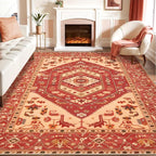 SERISSA Washable Rugs 8x10 Area Rugs, Large Non-Slip Boho Living Room Rug by SERISSAHomeDecorCollection